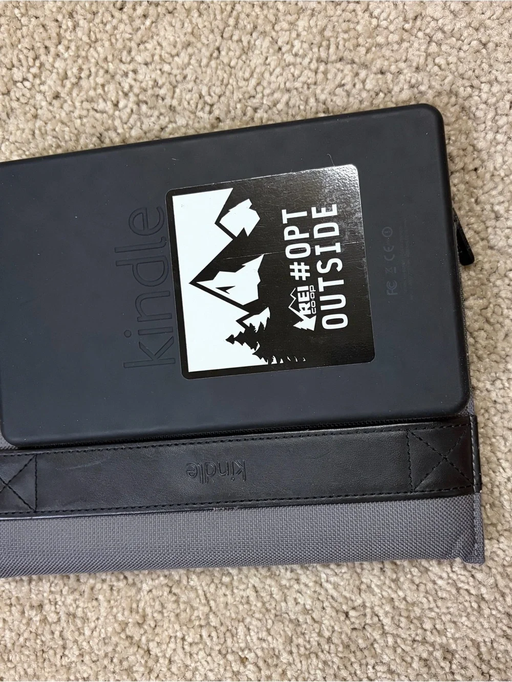 Amazon Tablet with Black Display and Gray Case